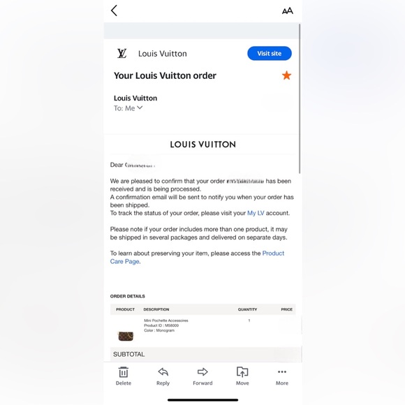 100% Authentic! LV Monogram Mini Pochette Bag w/ Box, & Dustbag Made in France - Picture 13 of 13